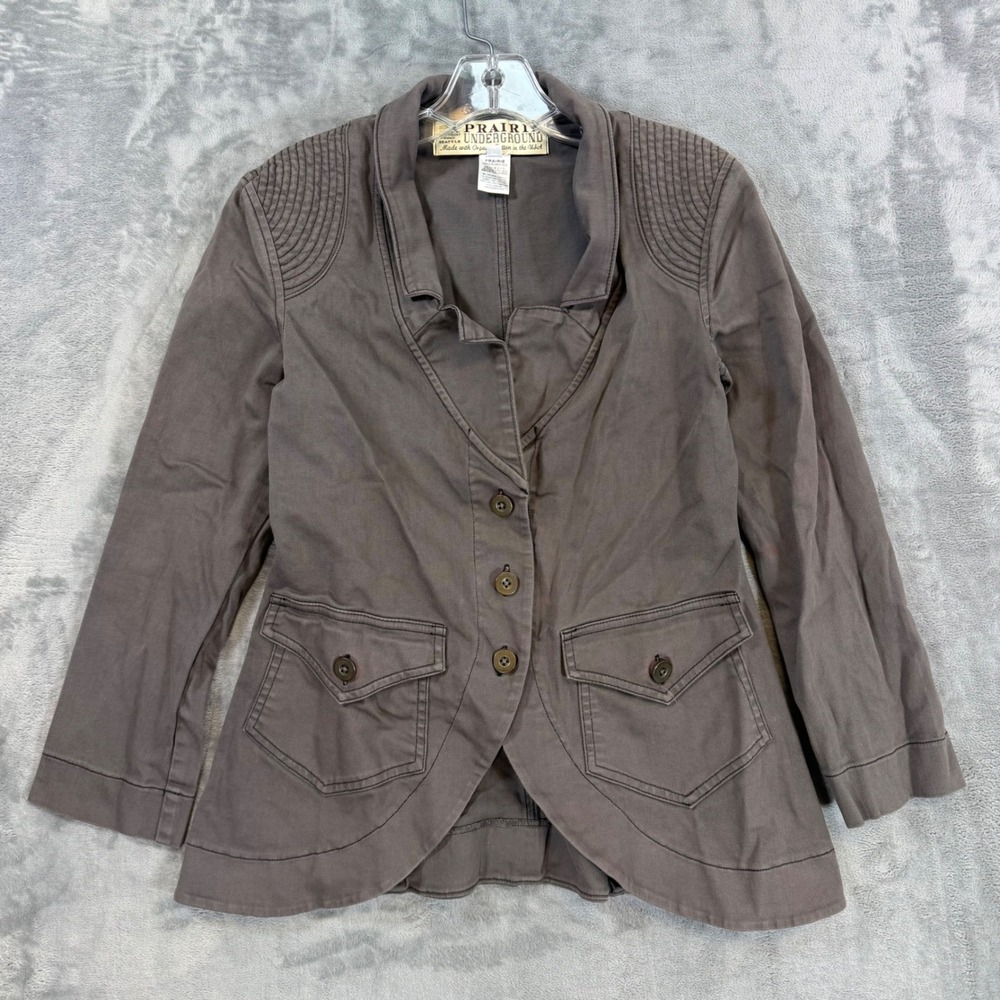 Prairie Underground Jacket Womens Size Small Gray Organic Cotton